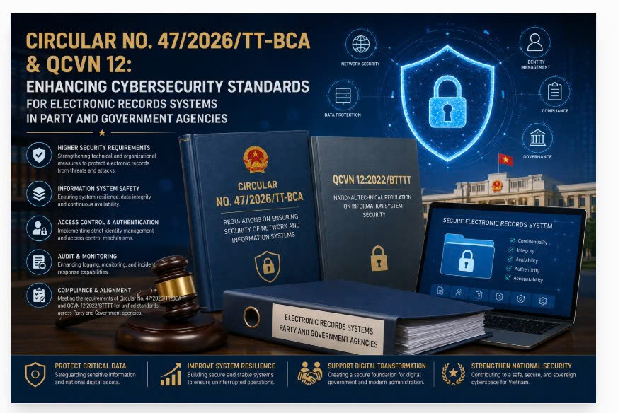 Circular No. 47/2026/TT-BCA & QCVN 12: Enhancing Cybersecurity Standards for Electronic Records Systems in Party and Government Agencies